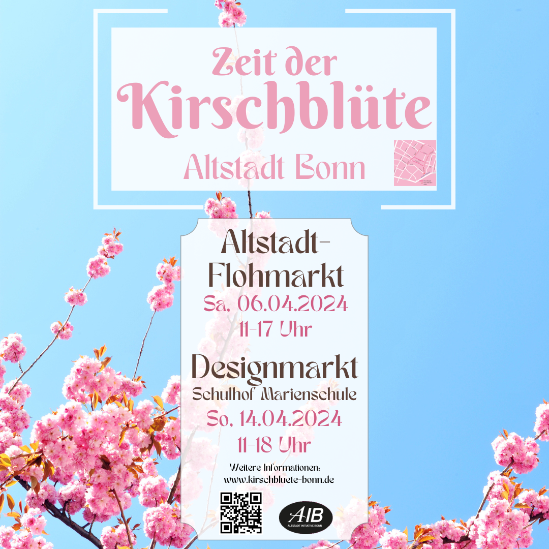  Zeit der Kirschblüte 2024 Poster und Flyer - Altstadt Initiative Bonn Bildidee 